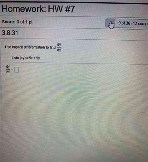 Solved Homework HW 7 Score 0 Of 1 Pt 9 Of 30 12 Comp Chegg