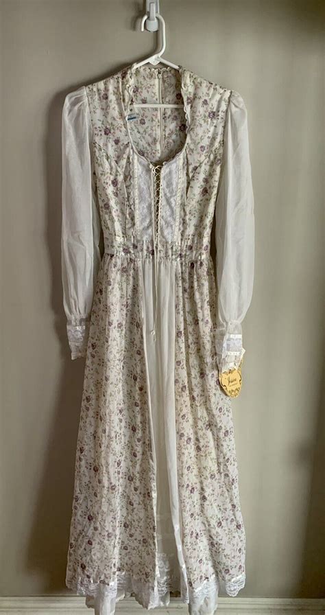 Vintage Gunne Sax Dress Nwt Boho S S Cream W P Gem