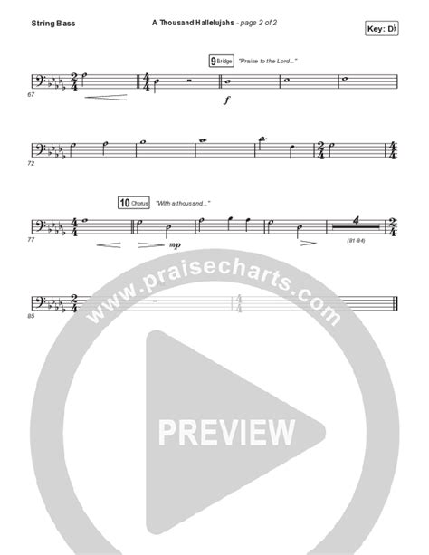 A Thousand Hallelujahs Choral Anthem SATB String Bass Sheet Music PDF