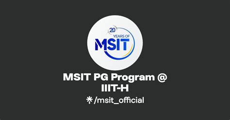 Msit Pg Program Iiit H Instagram Facebook Linktree