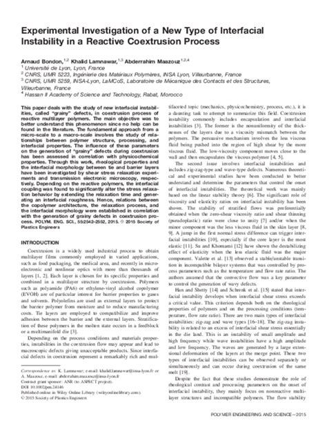 Pdf Experimental Investigation Of A New Type Of Interfacial