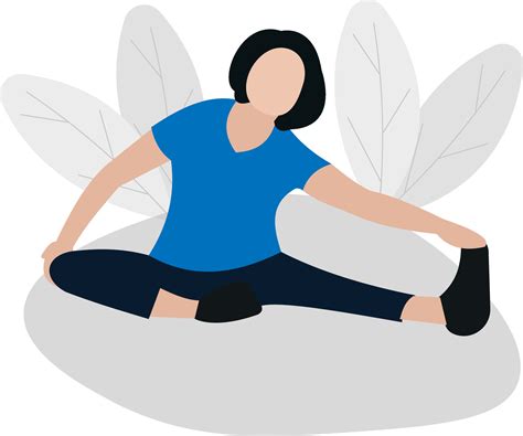 Woman Meditating In Nature And Leaves Concept Illustration For Yoga