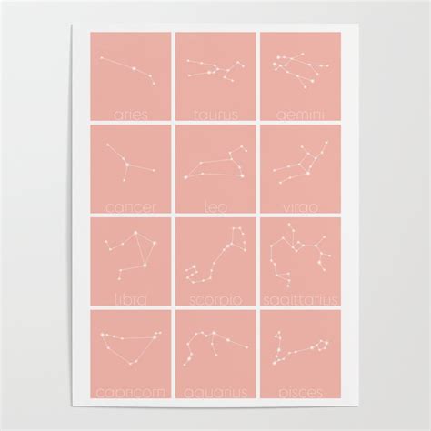 Zodiac Star Constellation Chart IX Poster by astral spirits | Society6