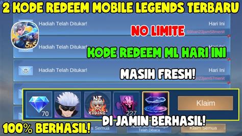 KLAIM 2 KODE REDEEM ML TERBARU KODE REDEEM MOBILE LEGENDS CODE REDEEM