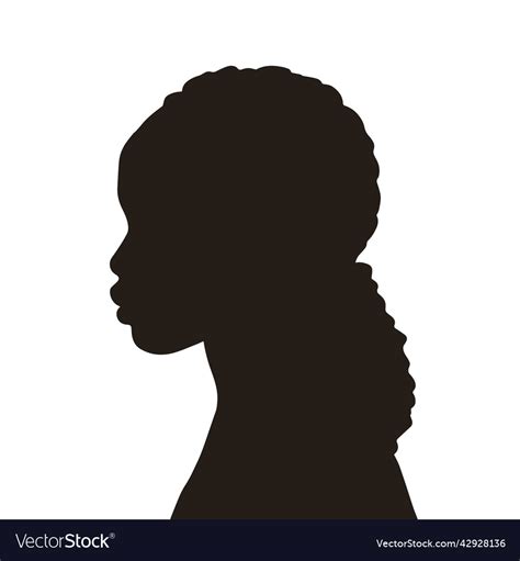 Woman head black and white silhouette Royalty Free Vector