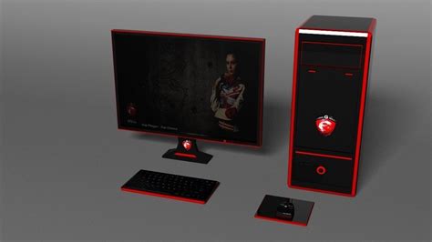 3d Model Msi Gaming Pc Vr Ar Low Poly Max