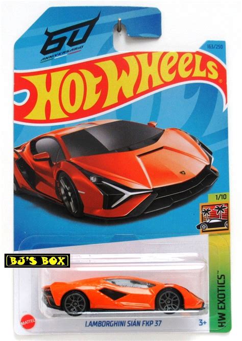 2023 Hot Wheels LAMBORGHINI SIAN FKP 37Orange Exotic SuperCar #163 HW ...