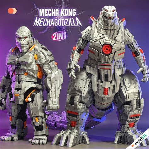 Mecha Kong Vs Mecha Godzilla 2in1 HQ Model STL for 3D Printing ...