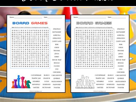 Board Games Word Search Puzzle | Teaching Resources