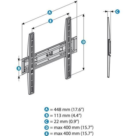 MELICONI 920020 Support Mural Universel Fixe Slim Colonnes Caches