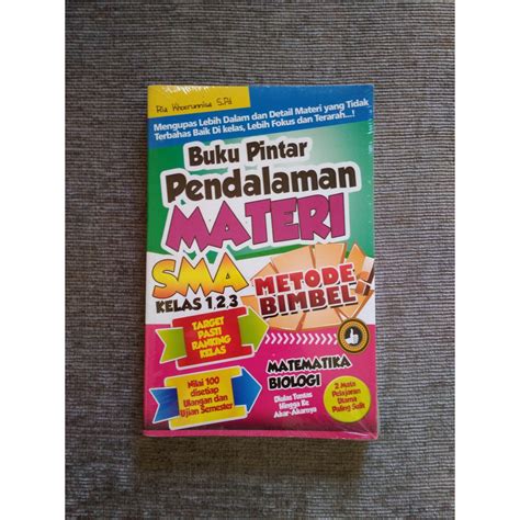 Jual Buku Pintar Pendalaman Materi Sma Kelas Matematika Biologi