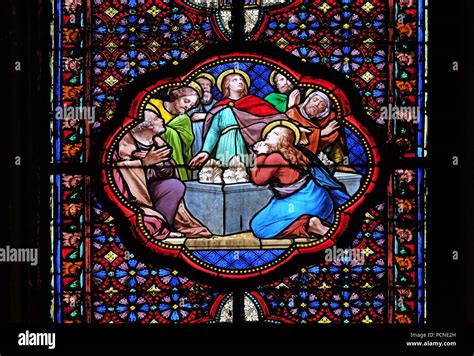 Apostles Before Empty Tomb Of Virgin Mary Stained Glass Window In The