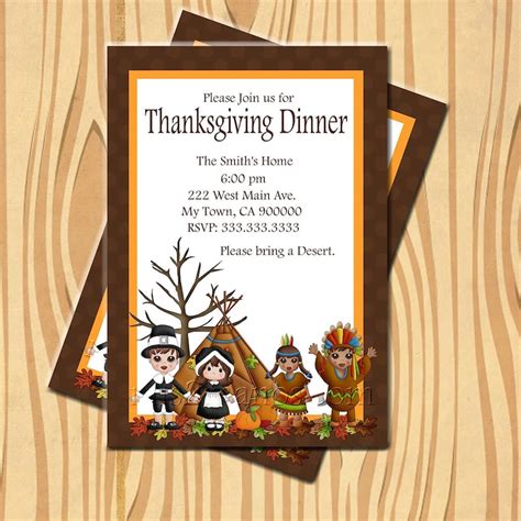 Thanksgiving Dinner Invitation Diy Printable Party Invites - Etsy