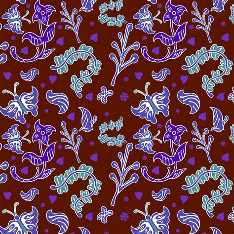 Premium Vector Indonesian Batik Decorative Floral Seamless Pattern Fashion Background