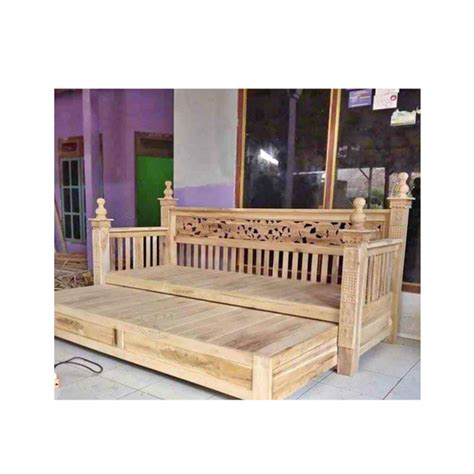 Jual Day Bed Bouble Bed Bale Bed Bangku Kayu Jati Solid Model Rahwana