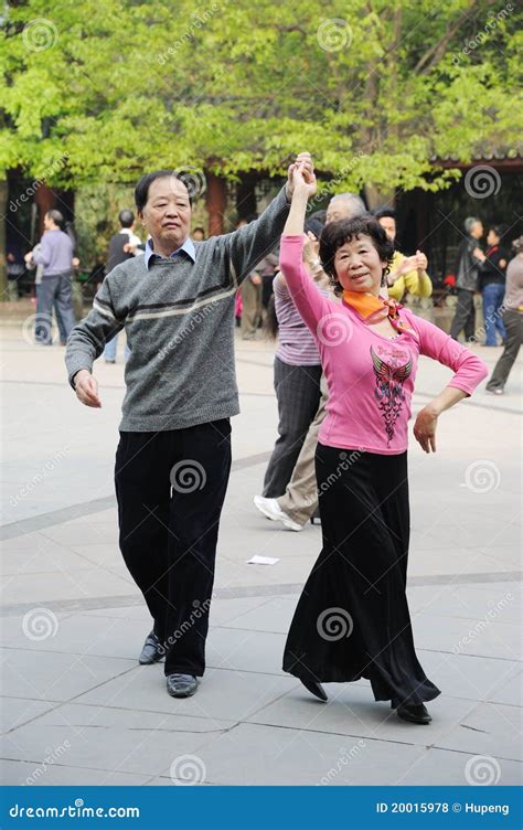 Chinese old people dancing editorial stock photo. Image of elder - 20015978