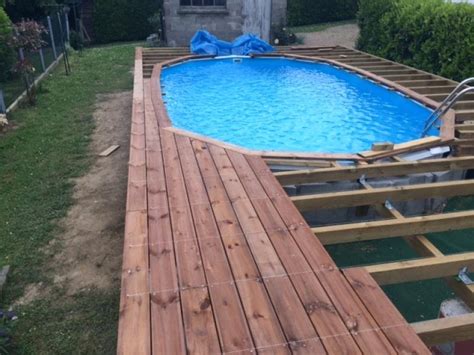 Terrasse Bois Autour Piscine Tubulaire Mailleraye fr Jardin destiné