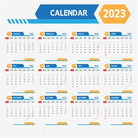 Plantilla Gratuita Calendario 2023 Vector Diseño Cuadrado Png 2023