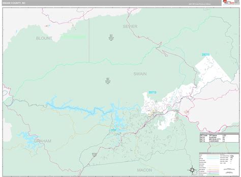 Swain County, NC Wall Map Premium Style by MarketMAPS - MapSales