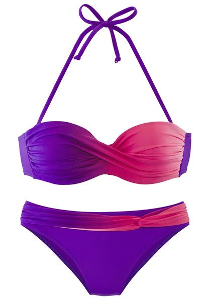 LASCANA Bügel Bandeau Bikini lila pink Cup B