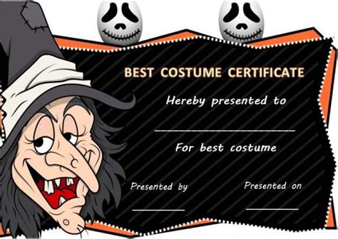 Halloween Costume Contest Certificate Template Certificate Format, Free ...