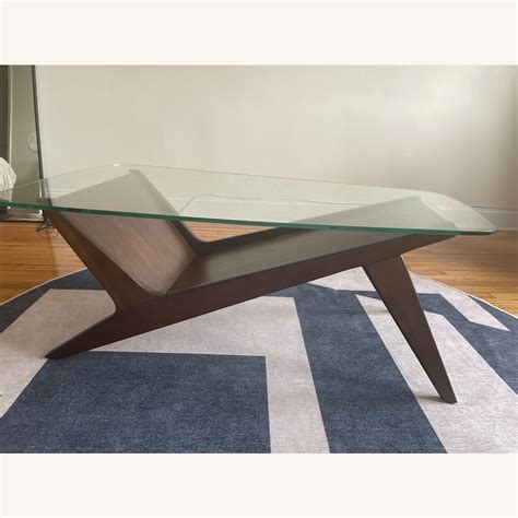 West Elm Glass Top Coffee Table AptDeco