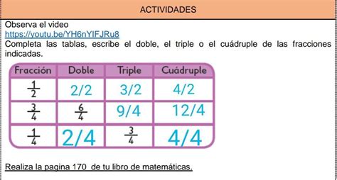 Completa Las Tablas Escribe El Doble El Triple O El Cuadruple De Las