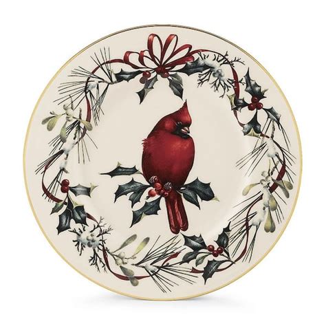 Lenox Winter Greetings Cardinal Accent Plate The Home Depot