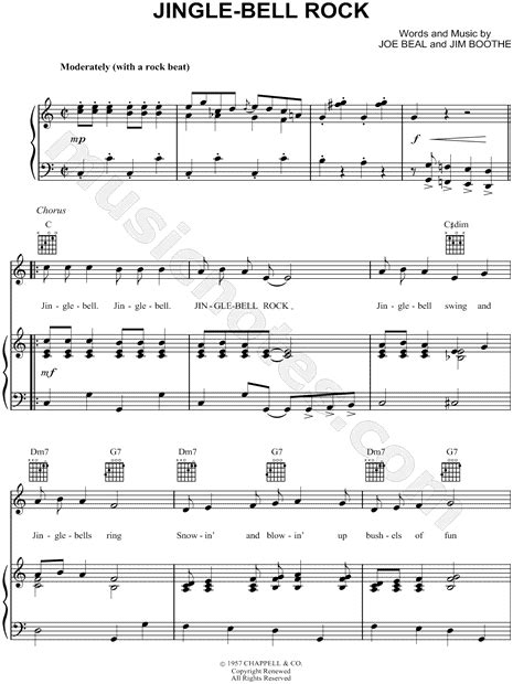 Bobby Helms Jingle Bell Rock Sheet Music In C Major Transposable