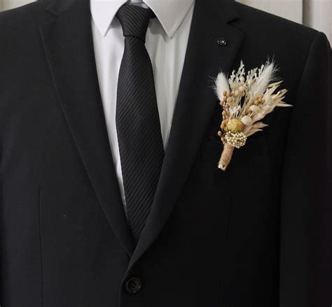 Boho Wedding Boutonniere Boutonni Res Bunches Dried Flower Etsy