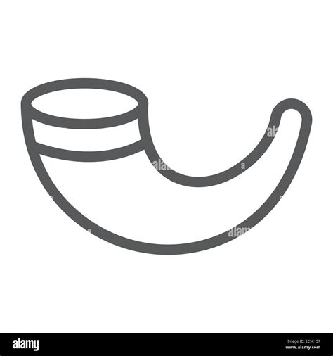 Shofar Line Icon Religion And Israel Jewish Horn Sign Vector