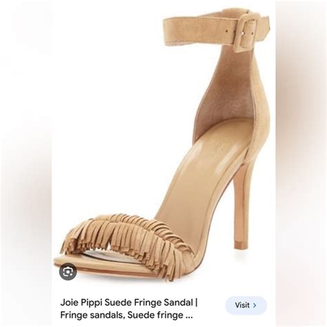 Joie Shoes Joie Pippy Tan Nude Suede Fringe Strappy Heeled Sandals Us Poshmark