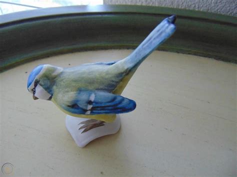 Vintage Goebel Blue Titmouse Bird Figurine Mold Cv Mark