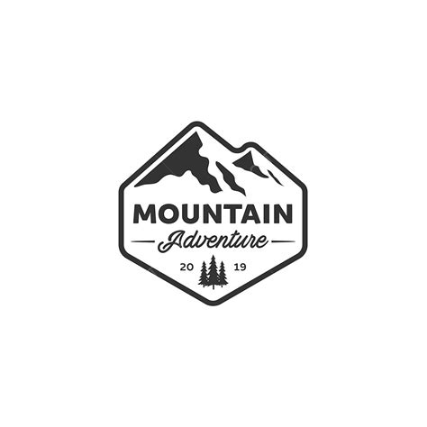 Logo Petualangan Desain Inspirasi Dengan Pemandangan Gunung Ikon Logo