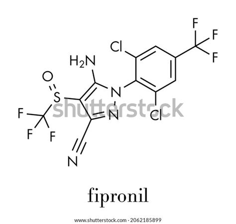 Fipronil Insecticide Molecule Skeletal Formula Stock Vector (Royalty ...