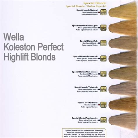 Wella Koleston Perfect Highlift Blonds Blonde Color Chart Hair