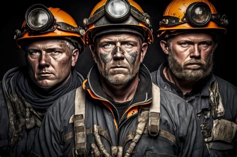 Premium Photo | Coal mining workers team heavy industry