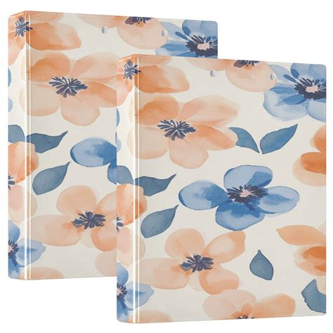 Wobogo Pastel Peach And Blue Flowers File Folders Extra Large Capacity