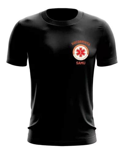 Camiseta Socorrista Samu Nas Cores Preta E Branca Parcelamento Sem Juros