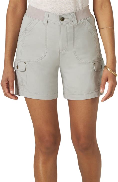 Lee Lee Womens Flex To Go Solid Relaxed Fit Cargo Shorts