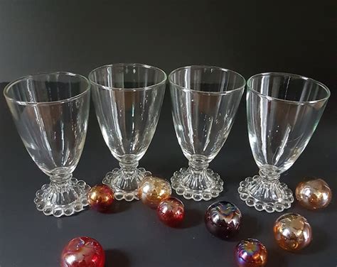 Anchor Hocking Boopie 5 1 2 Water Goblet 8oz Berwick Ball Pattern Set Of 4 Vintage Wine