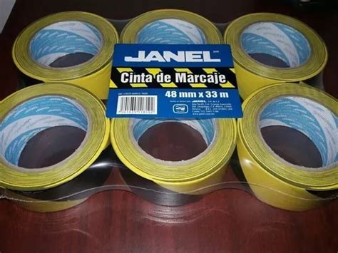 Cinta Adhesiva Marcaje Amarillo Con Negro 48mmx33m MercadoLibre