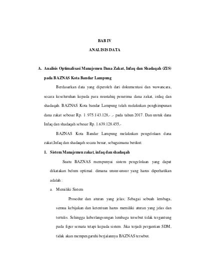 Bab Iv Analisis Data A Analisis Optimalisasi Manajemen Dana Zakat