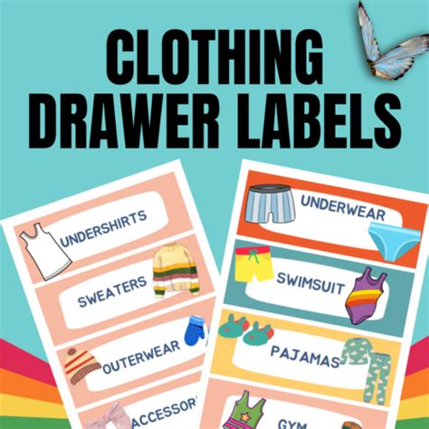 Kids Clothing Drawer Labels | Made By Teachers