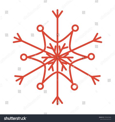 Snowflake Line Style Design Winter Snow Stock Vector Royalty Free