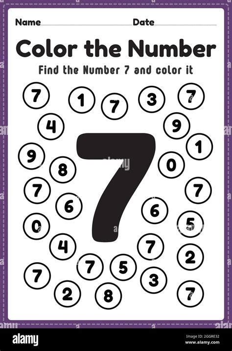 Identifying Number 7 Worksheets