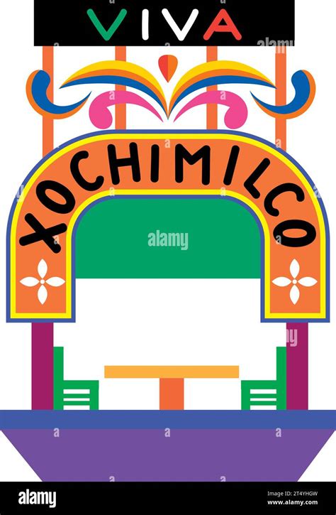 mexico xochimilco trajinera design Stock Vector Image & Art - Alamy