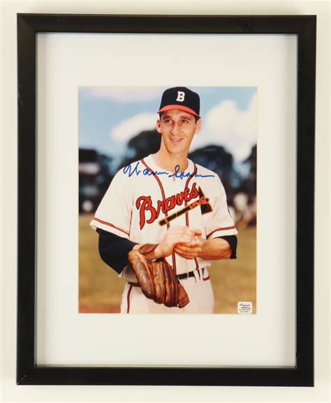 Warren Spahn Signed Braves 12x15 Custom Framed Photo (Autograph ...