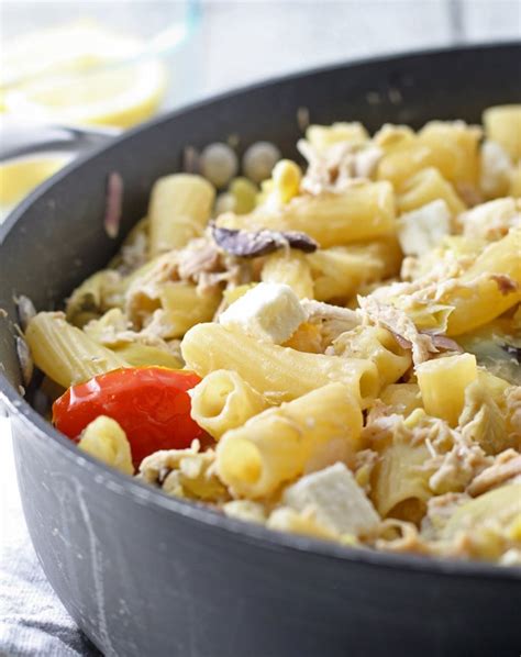 One Pot Mediterranean Chicken Feta Pasta Honey And Birch