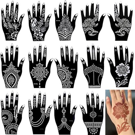 Amazon Xmasir 8 Sheets Henna Tattoo Stencil Kit 6 Sheet India